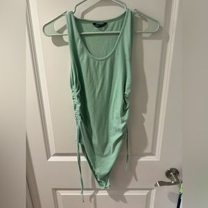 Drawstring side ribbed bodysuit